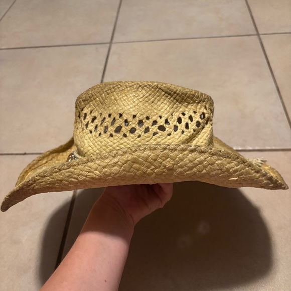 The Desperado Collection by Leon Leather Co. Beaded Cowboy Cowgirl Straw Hat - Picture 4 of 9
